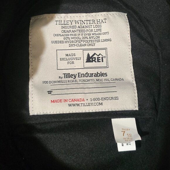 Tilley TW2S Men's Winter Hat - Black - Sz 7 1/2* - Picture 6 of 9